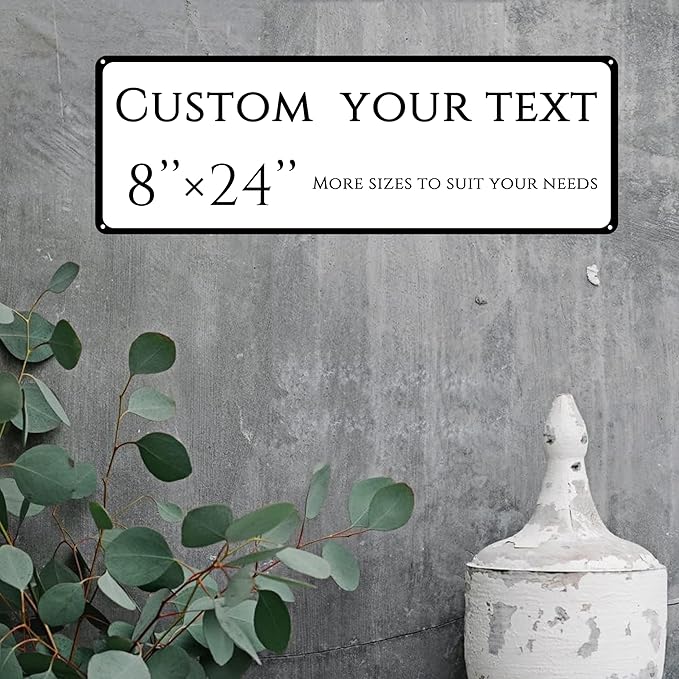 Custom Sign, Custom Indoor/Outdoor Decorative Sign，Reflective，Aluminum Weatherproof Metal Sign Multiple Sizes, Customize for street Business, Workplace, office, Home, Delivery Signs(8 * 24 Inch)