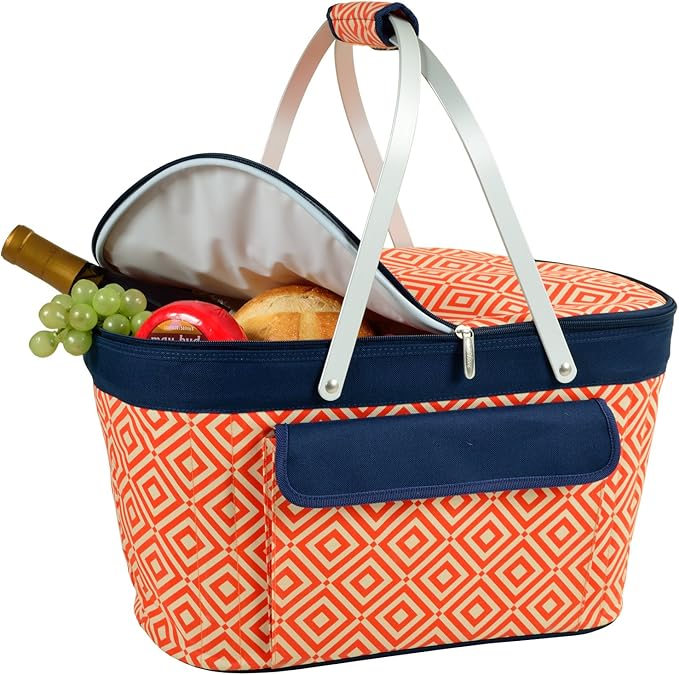 Picnic at Ascot Patented Insulated Folding Picnic Basket Cooler- Designed & Quality Approved in the USA