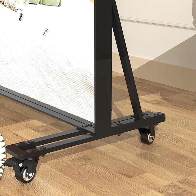 ANYHI Full Length Mirror with Wheels, 360° Swivel Full Body Rolling Mirror, 39.7"*69.5" Sturdy Standing Floor Mirror for Home Gym, Bedroom, Yoga & Dance Studio