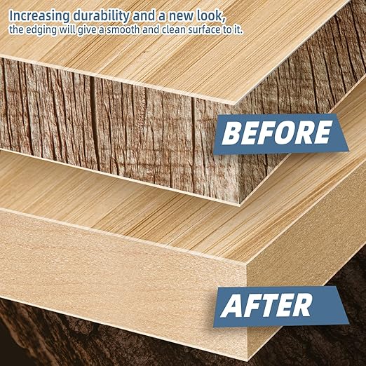 Maple Edge Banding, 7/8 Inch x 500ft Roll Pre-glued Flexible Wood Veneer Tape for Cabinet Repair
