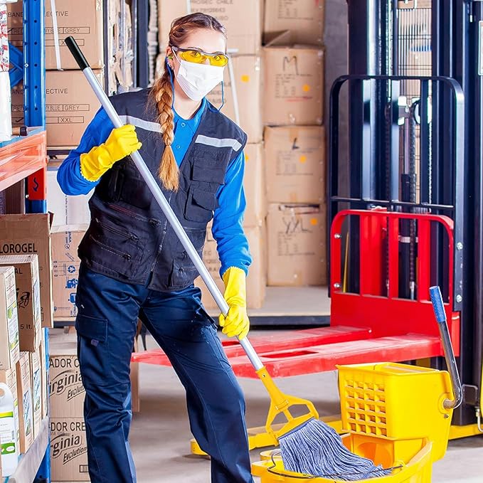 Commercial Heavy Duty Mop Heads Replacement for Rubbermaid: 6 Packs 20oz Industrial Wet Mop Head for Floor Cleaning - Commercial Products Looped End String Head Refills