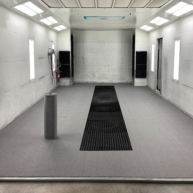PIG New Grippy Paint Booth Mat 32" x 100' | Protects Surfaces and Floors from Paint Build-Up | Reduces Paint Defects and Color Casting | Static Dissipative | Gray | PMB30069