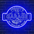 Custom Name Garage Neon Sign, Personalized LED Garage Neon Light, Customizable Mechanic Shop Light Up Sign for Man Cave, Car Repair, Auto Workshop, Home Garage Decor, Gift for Dad, Husband, Father's Day Gift