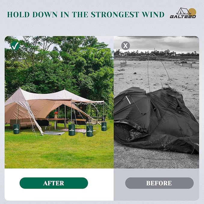 Canopy Water Weight Bag,176 LBS Water Tent Weights Set of 8 Leg Weights for Pop Up Canopy,Canopies,Tent,Gazebo,Green