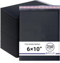 Black Small Poly Bubble Mailers 6x10 inch #0 | Self Seal Padded Envelopes | Cushioned Bubble Mailer | Usable Size 6x9 | WaterProof | Lightweight mailing Shipping Bags | 250 Pack Bulk