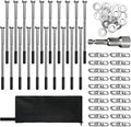 15 Pack Screw in Tent Stakes Heavy Duty,8 ’’ Ground Anchors Screw in,Metal Stakes with Hex Head Driver and Sturdy Storage Bag. (15)