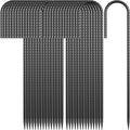 16 Inch J Hook Rebar Stakes 30 Pack, Heavy Duty 5/16 Inch Diameter Black E-Coated Steel Wind Resistant Ground Anchors for Trampoline, Bounce House, Dog Kennel, Chain Link Fence & Gazebo