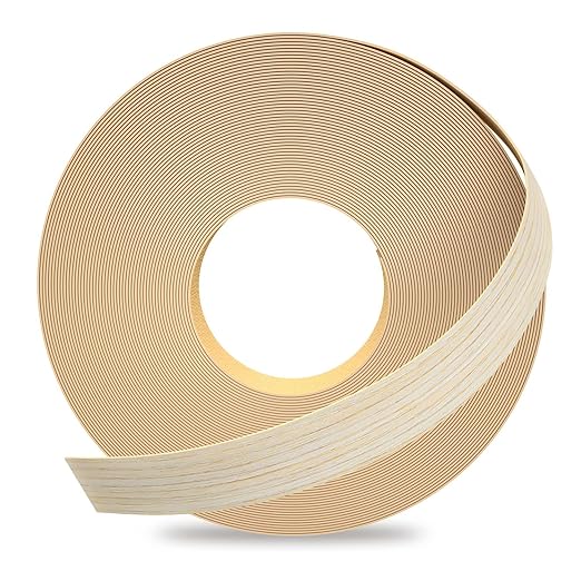 GSCIT Club Oak Edge Banding, 13/16 inch x 250ft roll of Veneer Edge Banding - Pre-glued Flexible, Real Wood Tape for Cabinet Repair & Furniture Restoration