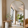 81"x41"Floor Mirror Full Length,Arched Full Length Mirror with Stand,Full Body Mirror,Hanging or Large Leaning for Bedroom Living Room Gold