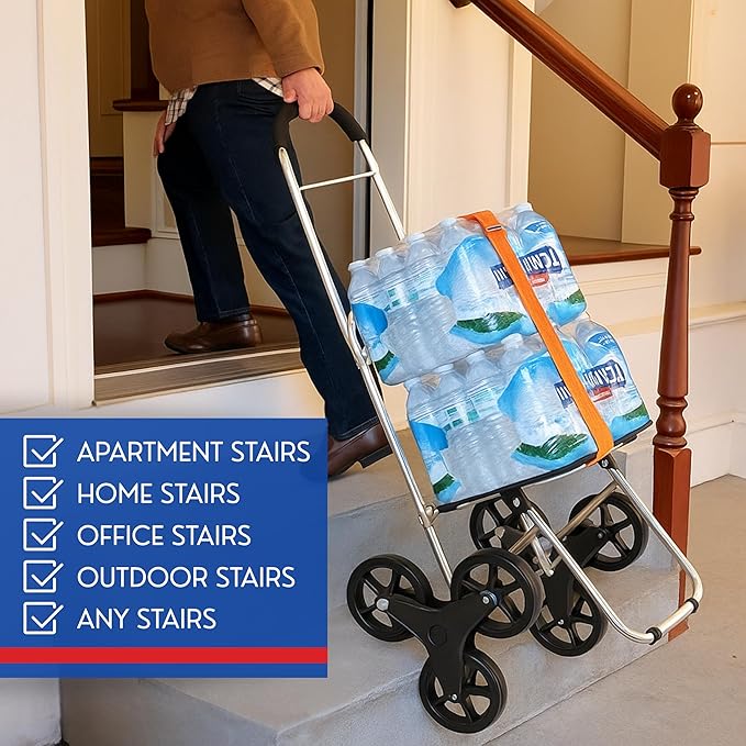 Shopping Cart, Super Loading Stair Climber 220 lbs Capacity Grocery Foldable Cart with Extra Large Shopping Bag Laundry Utility Cart with Adjustable Bungee Cord, red
