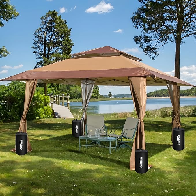 Canopy Water Weight Bag,176 LBS Gazebo Tent Water Weights Set of 8 Leg Weights for Carport, Pop Up Canopy,Tent,Gazebo,Black
