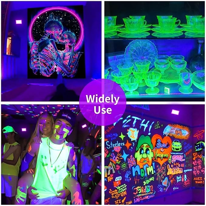 50W LED Black Lights IP66 Waterproof Black Light Outdoor with 5.9ft Plug+Switch,Flood Blacklight for Halloween Glow in The Dark Party Stage Light Neon Glow Birthday 1 Pack