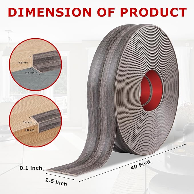 Flexible Wall Corner Protector Moulding Trim Peel and Stick Wall Corner Guards Edge Protector Self Adhesive Molding Trim Strip for Edge Ceiling (Brown Walnut Wood Grain, 1.6 in x 40 Ft)