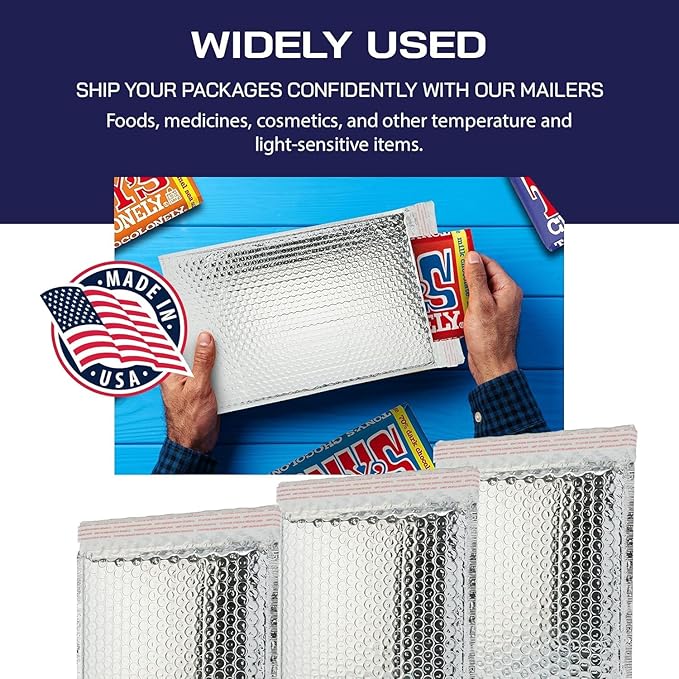 4000-Pack Insulated Silver Thermal Bubble Mailers 6.5 x 11 - Waterproof Metallic Foil Self-Sealing Padded Envelopes for Cold Shipping, Perishables, Food, Cosmetics, Pharmaceuticals