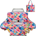 Shopping Cart Cover for Baby 2-in-1 High Chair Cover with Safety Harness Multifunctional Colorful Flowers Cart Covers for Babies Soft Padded Grocery Cart Cover for Baby Boy Girl