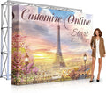 Customize Trade Show Fabric Pop Up Display Tension Fabric Banner Portable Aluminum Display Store Sign Holders Booth Holder Print and Frame Set 12.5×7.5 FT