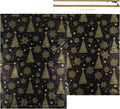 Inspired Mailers - Large Holiday Poly Mailers 14.5 x 19-50 Pack - Christmas Trees and Snowflakes (Black/Gold) - Large Holiday Mailing Envelopes