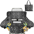 Shopping Cart Cover for Baby Girl Boy 2-in-1 High Chair Water Resistant High Chair Cover Black Flower Gender Neutral Cart Cover for Babies Padded Grocery Cart Cover for Baby