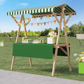 Outdoor Vendor Cart, Portable Cart with Canopy, Movable Stall Display Stand, Foldable Vending Stand Kiosk Display Trolley with Canopy, for Market, Street Food, Events(Green 4,120cm/47.2in)