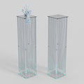 2-Pack 48" Wedding Pillars Columns, Clear Acrylic Flower Pedestal Stands with LED Lights & Crystal Beads, Decorative Wedding Columns for Ceremony, Party & Event Venues