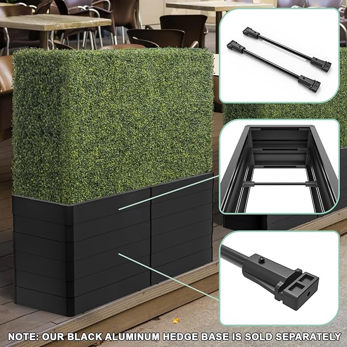 SunnyRoyal 108" Wx54 Hx6 D Artificial Boxwood Hedge Wall for Indoor and Outdoor Lifelike Greenery Privacy Fence for Patio Balcony Office Garden Party