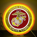 Marine Corp Neon Lights Veteran Neon Signs Wall Decor for Man Cave Bedroom Bar Army Themed Gift Art for Christmas Party-12.6×12.6 IN-USB Powered-Acrylic