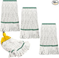 Eccliy 10 Pack Mop Heads Replacement Cotton String Mop Heads Heavy Loop Commercial Refills Replacement Bulk Heavy Duty Wet Refills for Home Industrial Commercial Floor Cleaning