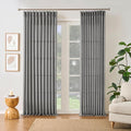 Grey Pinch Pleated Curtains 100 Inches Long 2 Panels, Soft Linen Textured Window Drapes for Bedroom Living Room Semi Sheer Light Filtering Back Tab with Hooks 70x100