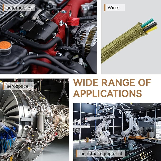 Polyamide Cable Sleeve, 10ft Flexible Expandable Braided Sleeving, Cable Management Sleeve for TV Computer Office Home Entertainment (Green, 5/8")