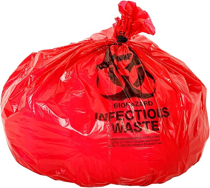 Tier 1 Biohazard Bags with X-Seal Burst Defense (Home use Approved) (40 Gallon) (20 Bags)