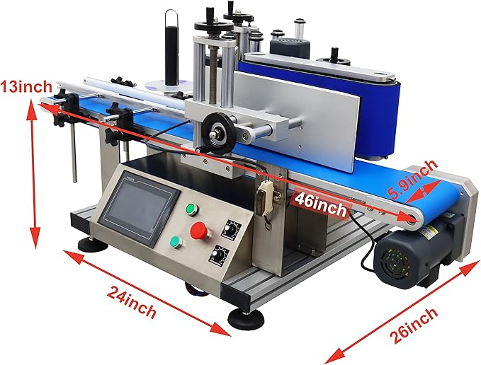 TECHTONGDA Automatic Round Bottle Labeling Machine with Conveyor Bottle Diameter 1.5-3.9inch