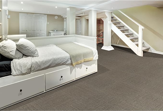 Mohawk Basics 24" x 24" Berber (Loop pile), 0.09" Pile Height, Carpet Tile, PET Fiber, Neutral Color, (24 Tiles), (96 sqft/carton)
