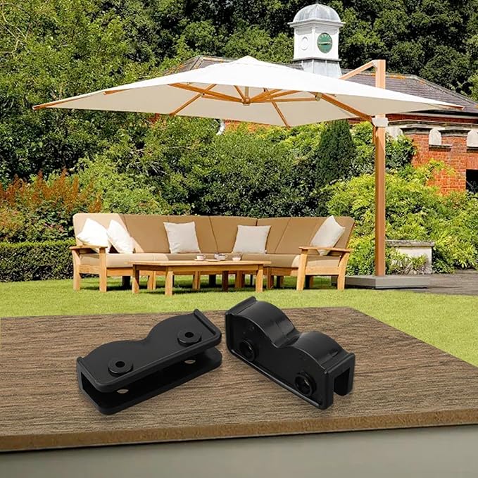 4Pcs 2-Way Pop-up Gazebo Replacement Connector Spare Parts Rectangular Bracket Set, Tent Replacement Connector Spare Support Rectangular Bracket Black Plastic