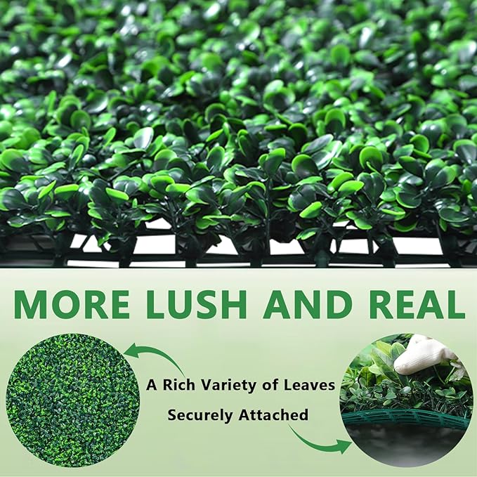 Boxwood Roll Panels, 60"x120" Artificial Ivy Privacy Fence Screen, UV-Anti Faux Boxwood Roll Grass Wall Panels for Garden Patio Balcony Privacy
