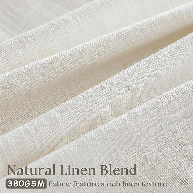 Extra Wide Pinch Pleat Curtains 120 Inches Long for Patio Sliding Glass Door Natural Linen 60 Inch Wide Curtain Memory Trained Pleated Drapes Hooks Rings 60x120 Curtain for Large Window 1 Panel