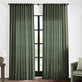XTMYI 70 Inch Wide Loden Back Tab/Hook Belt Linen Cotton Sheer Curtains for Bedroom,2 Panels,96 Inch Length