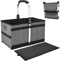 ALLCAMP Collapsible Basket - Folds to Only 9.8" L x 9.6" W x 2.75" H, 27L Large Portable Multi-Use, Compact Reusable Foldable Storage, Collapsible Shopping Basket (Gray)