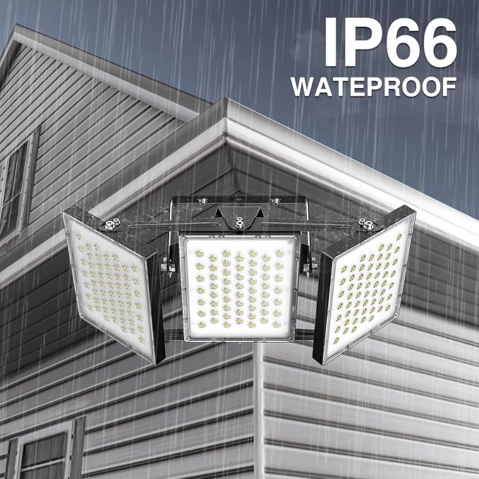 2025 Elite New Upgraded LED Flood Light Outdoor 300W 45000lm Stadium Flood Lights, 5000K IP66 Waterproof Adjustable Adjustable Floodlight for Street, Parking Lot