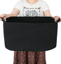 Large Rectangle Blankets Basket Living Room 22"x17"x12" Woven Cotton Rope Storage Baskets for Nursery Toy Baskets for Kids and Dogs Wicker Laundry Basket Bin for Clothes Towels black