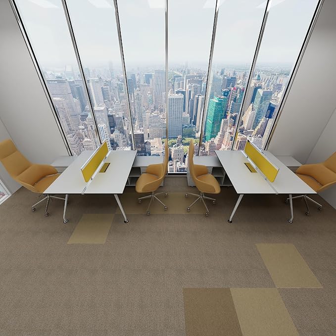 16-Pack 20"x20" Carpet Tiles, Non-Adhesive Soft Padded Floor Squares with Seamless Look for Home, Office, Indoor & Outdoor Use (43 Sq Ft) (J1)