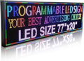 P10(77"*20") Outdoor Open Programmable Scrolling Led Sign Custom Wifi Led Signs For Wall Digital Signage Message Board Business Signs Board For Outside Advertising Sign Screen Panel