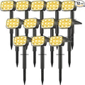 Solar Spot Lights Outdoor Waterproof IP65, [12 Pack/100 LED/4 Modes] Solar Landscape Spotlights, Auto On/Off High Lumens Spot Lights for Outside Yard Garden Pathway(Warm White)