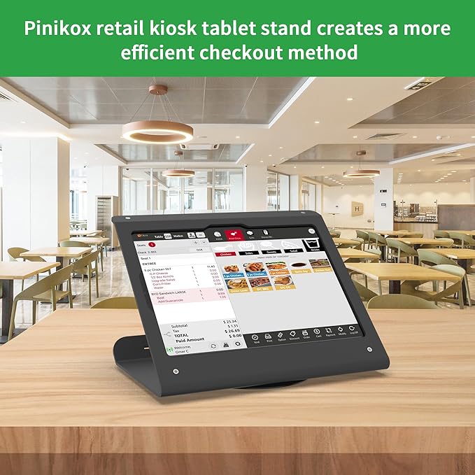 Retail Kiosk Tablet Stand Compatible with iPad 10 gen 10.9 inch, air 4 5 10.9", 11"(A16), Pro 11" 1st 2nd 3rd 4th gen., Air 11", Business POS Tablet Stand, 360° Swivel Base, Black