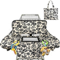 Shopping Cart Cover for Baby 2-in-1 High Chair Cover with Safety Harness Multifunctional Black Flowers Cart Covers for Babies Soft Padded Grocery Cart Cover for Baby Boy Girl