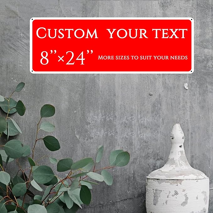 Custom Sign, Custom Indoor/Outdoor Decorative Sign，Aluminum Weatherproof Metal Sign Multiple Sizes, personalized door sign，Business, Workplace, office, Home,Warning(8 * 24 Inch)