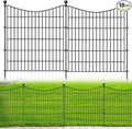 10 Panels No Dig Dog Fence Outdoor for Yard, 32 in(H) X 23.6 ft(L) Decorative Tall Garden Fence Animal Barrier, Rustproof Metal Wire Garden Edging and Borders, Temporary Fencing Stakes