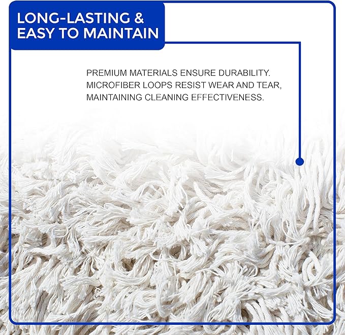 Nine Forty 36" Premium Cotton Dust Mop Kit - Heavy Duty Mop Head with Handle for Industrial, Commercial, and Residential Cleaning - Dry Floor Duster for Hardwood Surfaces - White