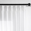 MYSKY HOME Patio White Curtains for Sliding Door 90 inch Length 2 Panels Living Room Curtains & Drapes Soft Cotton Farmhouse Window Treatments Pinch Pleated Linen Look Semi Sheer Draperies, 40W x 90L
