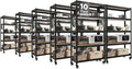 HOMEDANT House 5-Tier Metal Rolling Cart Shelf Rack Casters Heavy Duty Laminated Wheel Shelving Unit Adjustable Utility Storage Shelves Organizer Shelf Kitchen Garage (10, (M) 36.2" W, Black)