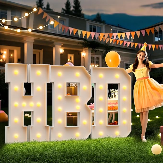 imprsv 4FT Marquee Letters Large Light Up Letters for Birthday Party Decor Wedding Decorations, Marquee S for Party Decoration Large Signs Arch Kit Decorations